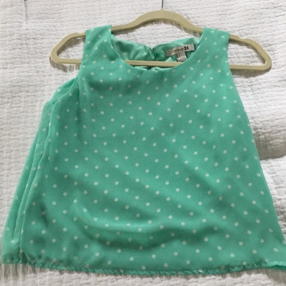 Green polka dot top from forever 21 - Picture 1 of 4